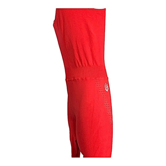 Free People FP movement bright orange Good karma onesie jumpsuit size M/L new - Picture 6 of 12